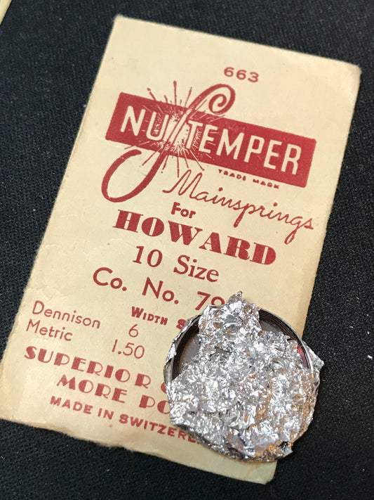 NuTemper Mainspring #663 for 10s Howard No. 796 - Steel