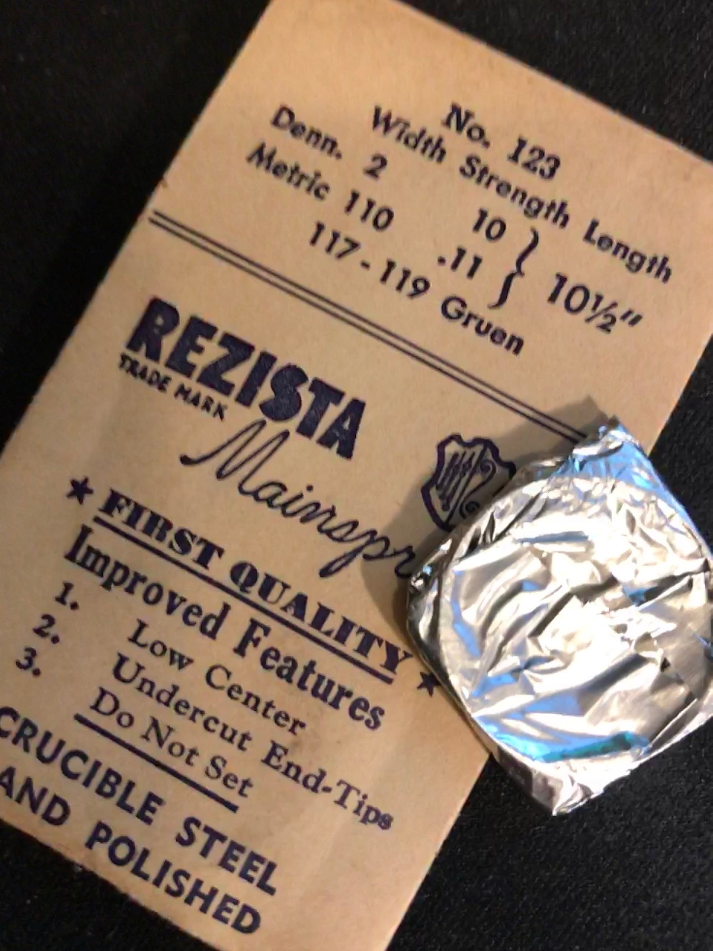 Rezista Mainspring No. 123 for Gruen caliber 117 - 119 - Steel