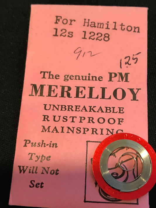 PM Merelloy Mainspring for 12s Hamilton 1228 - Alloy