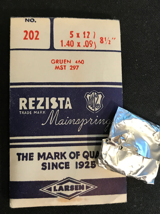 Rezista Mainspring No. 202 for Gruen caliber 480 & MST caliber 297 - Steel