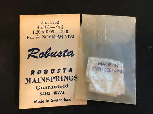 Robusta Mainspring No. 1152 for A. Schild 8¾ ligne caliber 1193 - Steel
