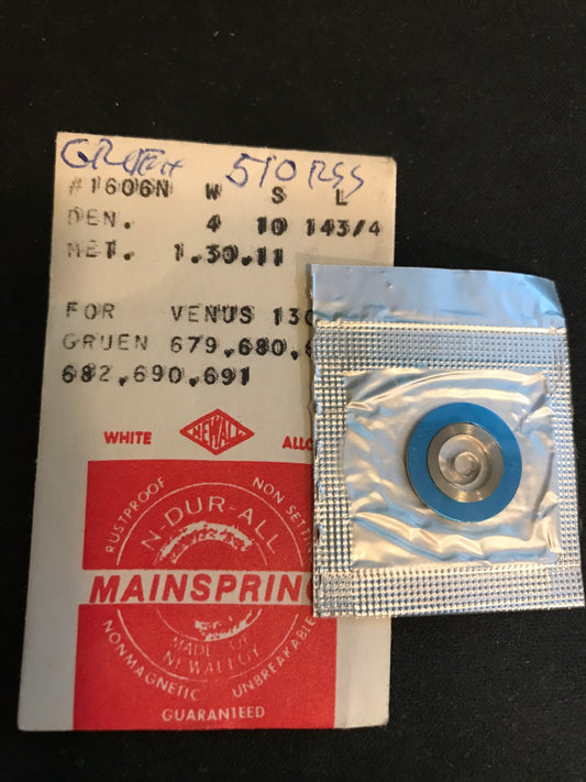 NEWALL Mainspring #1606N for Venus 130, Gruen 679, 680, 681, 682, 690, 691 - Alloy