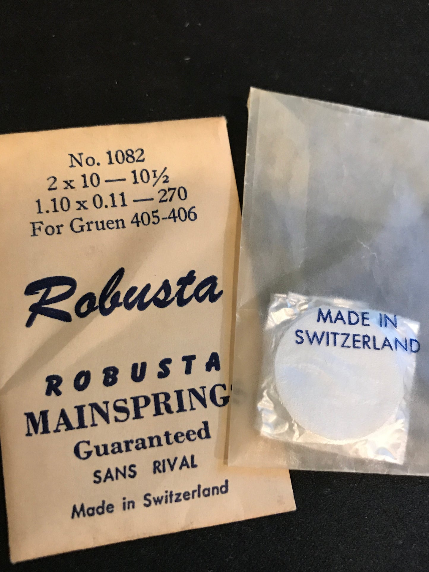 Robusta Mainspring No. 1082 for Gruen caliber 405 - 406 - Steel