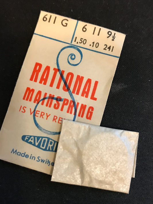 Favorite Rational Mainspring 611G for Oris 361, 362, 370, 371, 450N, 451, etc - Steel