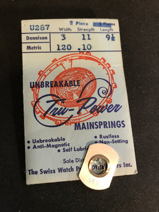 Tru-Power Mainspring U287 for Gruen caliber 235, 430, 431, 435, 440, 719 - Alloy
