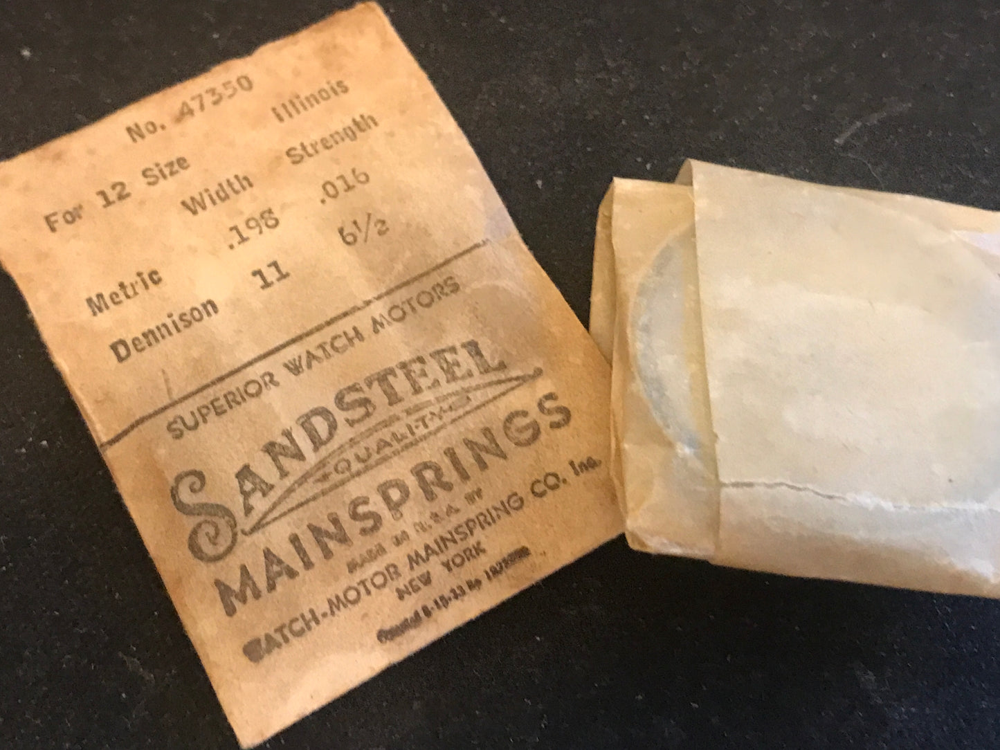 Sandsteel Mainspring for Illinois 12s Factory No. 47350 - Steel
