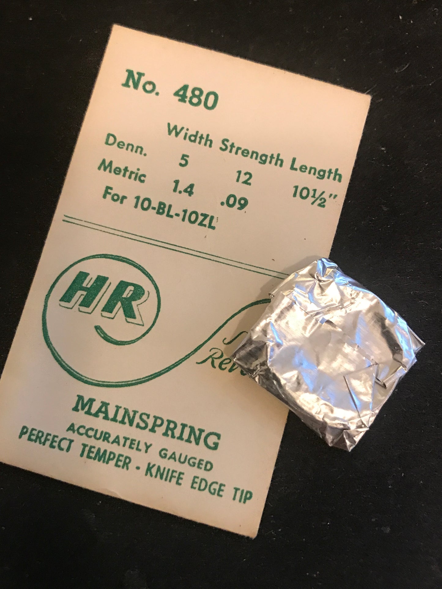 HR Mainspring #480 for Bulova 10BL, 10ZL - Steel