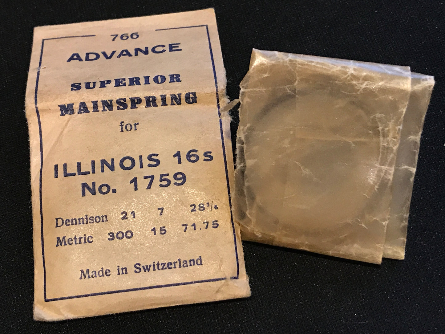 Advance Superior Mainspring #766 for Illinois 16s 60hr MB No. 1759 / 47310 - Steel
