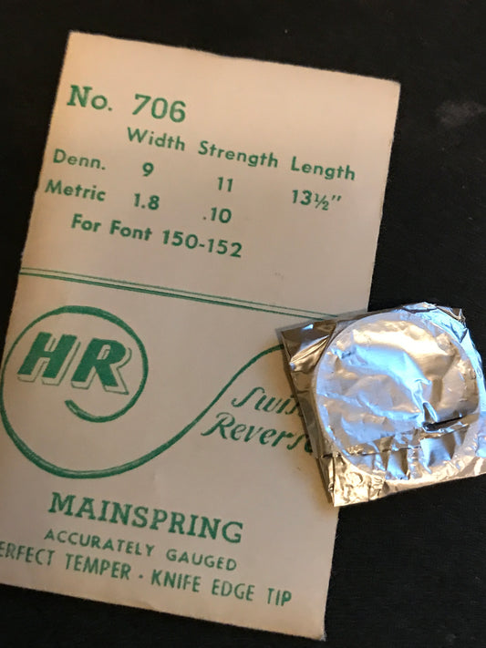 HR Mainspring No. 706 for Font caliber 150, 152 - Steel