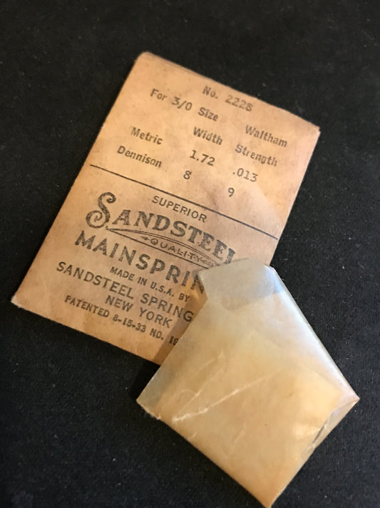 Sandsteel Mainspring for Waltham 3/0s No. 2228 - Steel