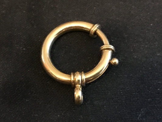 Large Spring Ring for Pocket Watch Chain Gold Color - NOS