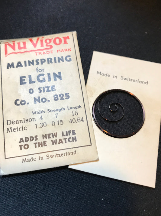 NuVigor Mainspring #100 for Elgin 0s No. 825 - Steel