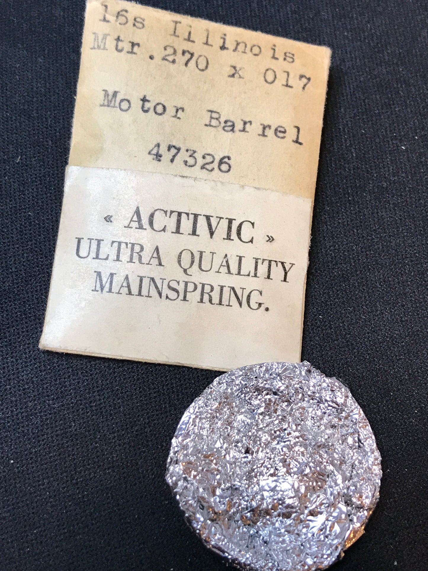 Activic Mainspring for Illinois 16s Factory No. 47326 - Steel