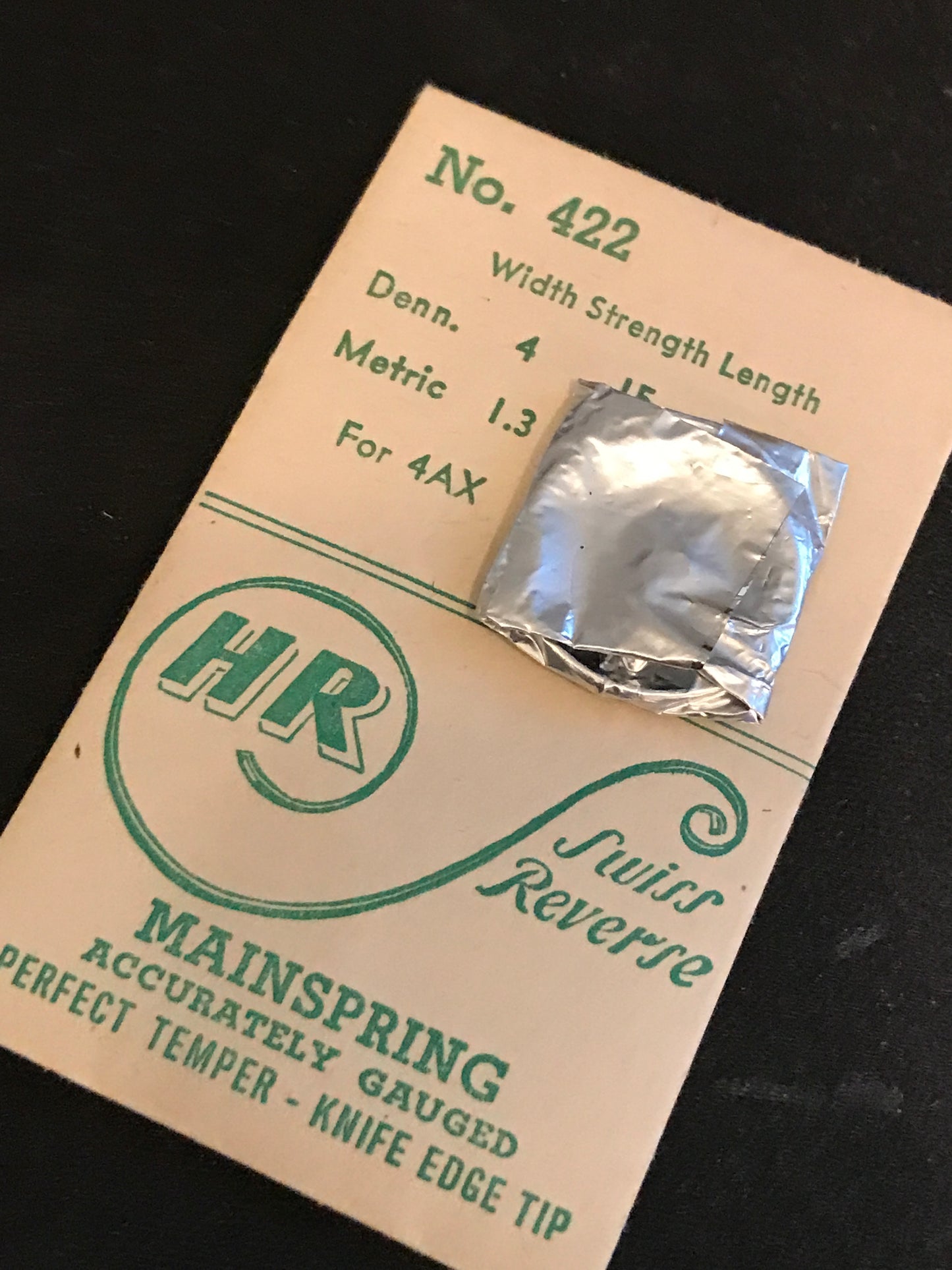 HR Mainspring No. 422 for Bulova 4AX, Buren 60, AS 1017 - Steel