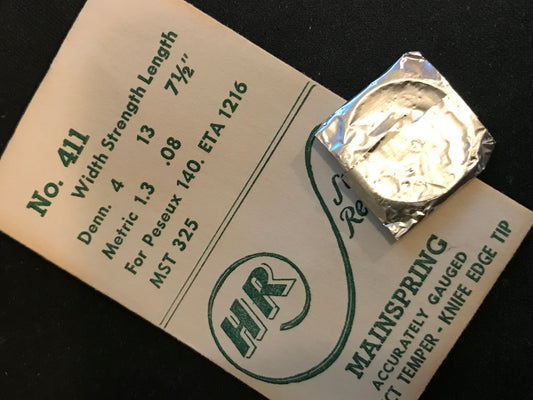 HR Mainspring No. 411 for MST 325, Peseux 140, ETA 1216 - Steel