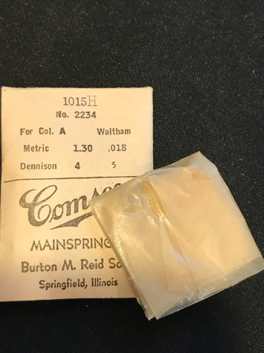 Comsco Mainspring #1015H for 12s Waltham Colonial A Factory No. 2234 - Steel