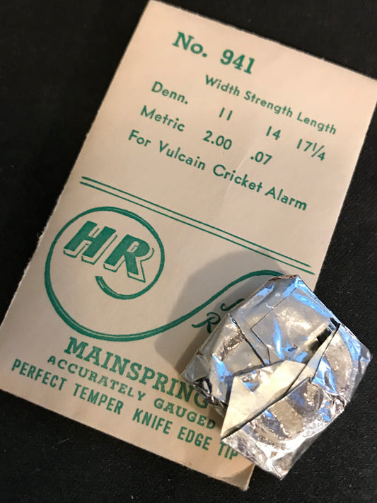 HR Mainspring No. 941 for Vulcain Cricket Wrist Alarm - Steel