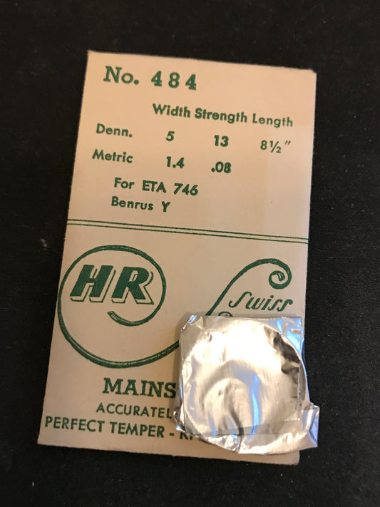 HR Mainspring No. 484 for ETA 746, Benrus Y - Steel
