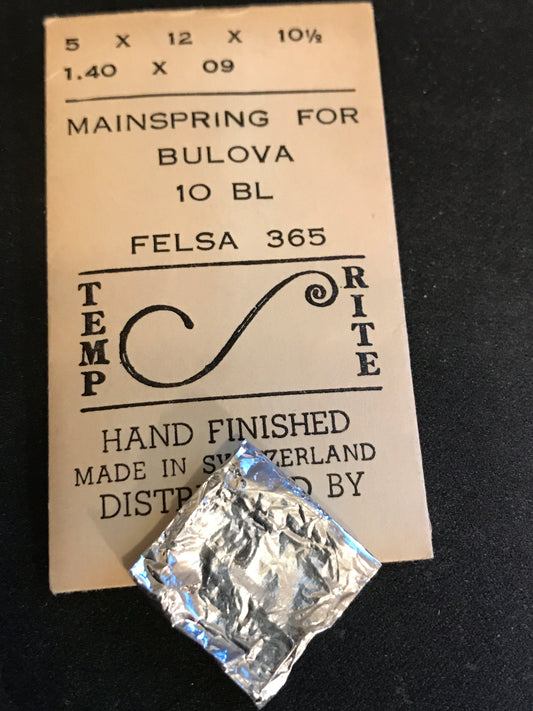Temp-Rite Mainspring for Bulova 10BL, 10ZL, Felsa 335, 336 - Steel
