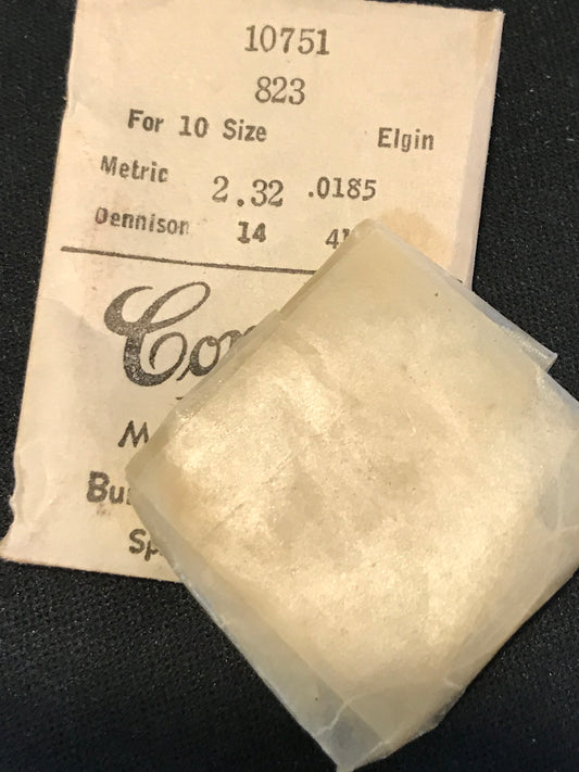 Comsco Mainspring #10751 for 10s Elgin Factory No. 823 - Steel