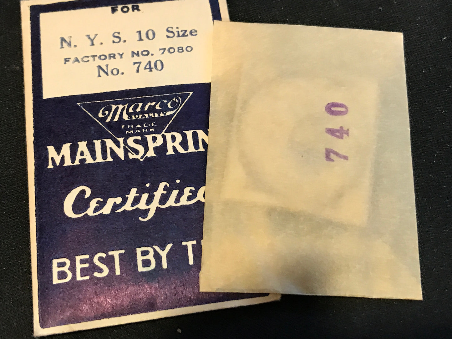 Marco Mainspring #740 for NY Standard 10s No. 7080 - Steel