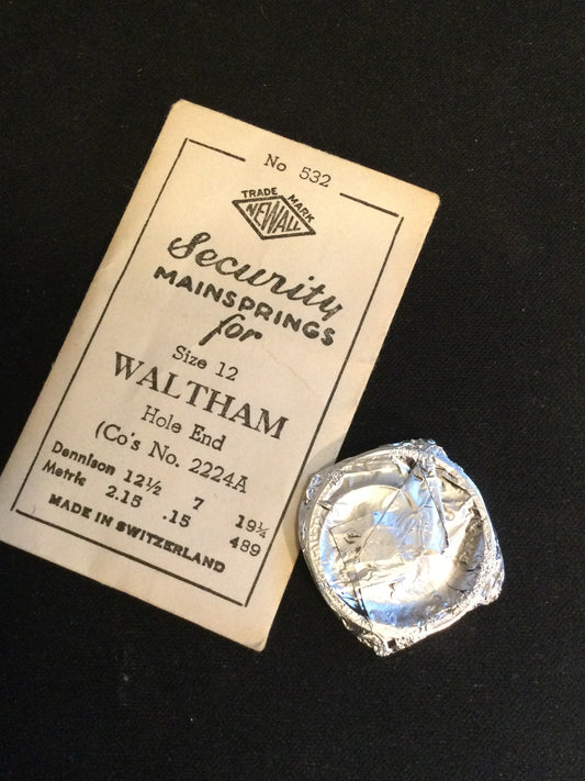 Newall Security Mainspring #532 for 12s Waltham No. 2224A - Steel