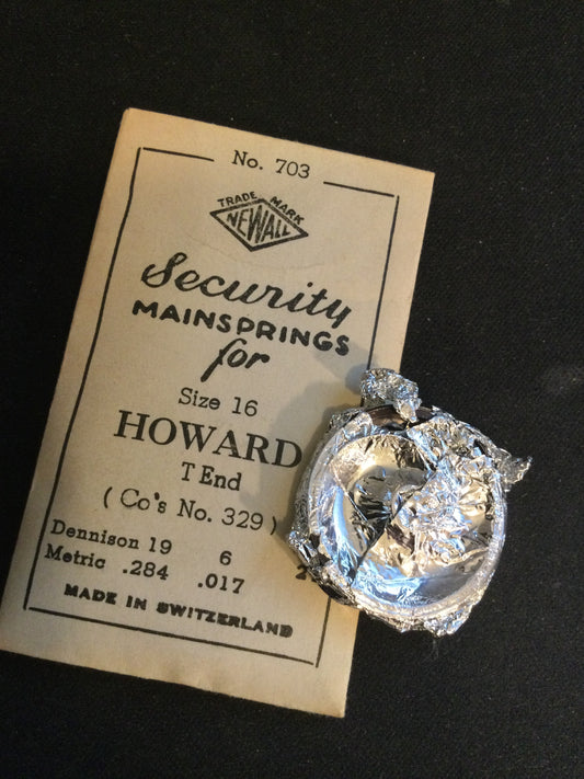 Newall Security Mainspring #703 for Howard 16s Factory No. 329 - Steel