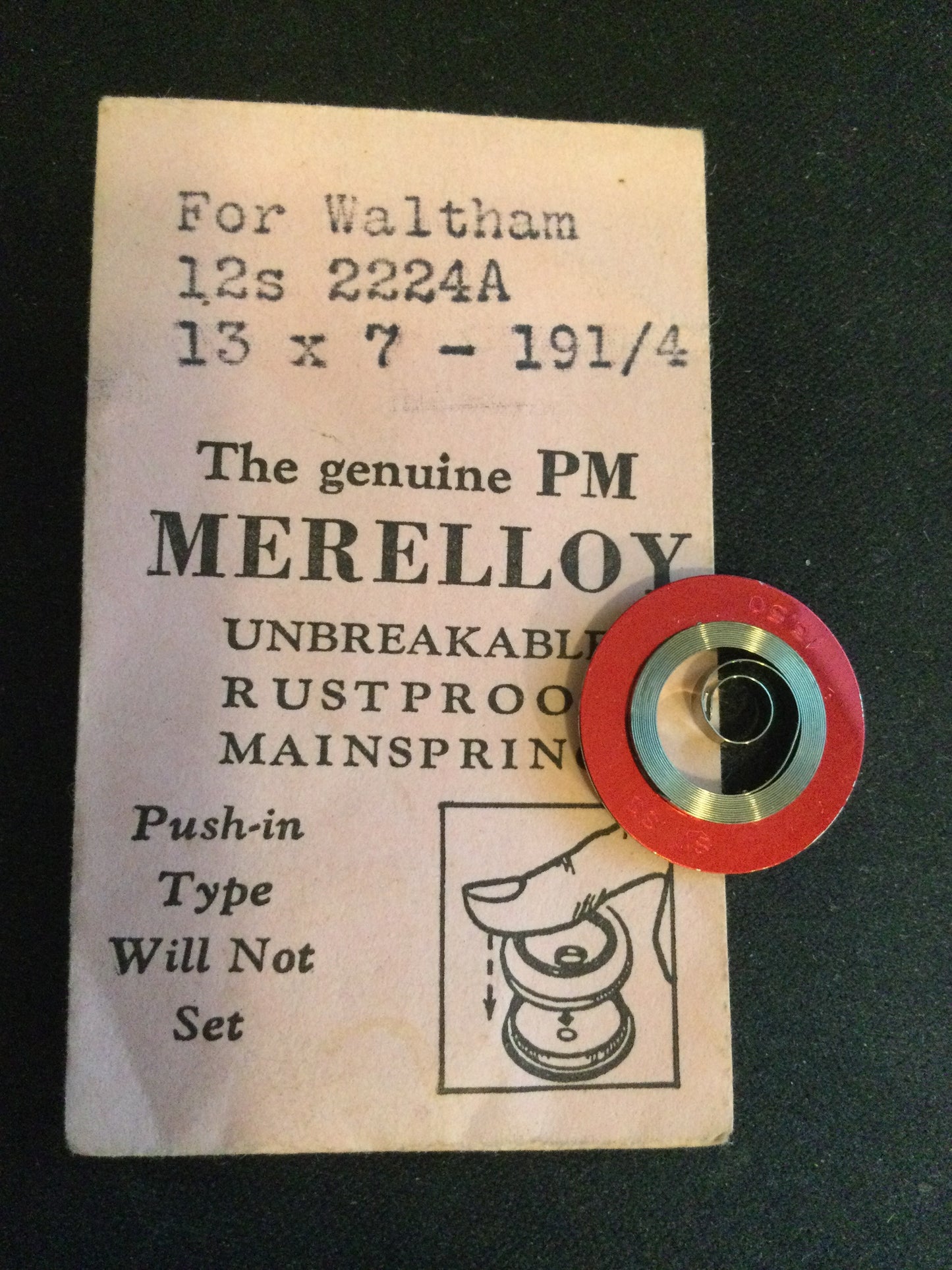 PM Merelloy Mainspring for 12s Waltham #2224A / 2279 - Alloy