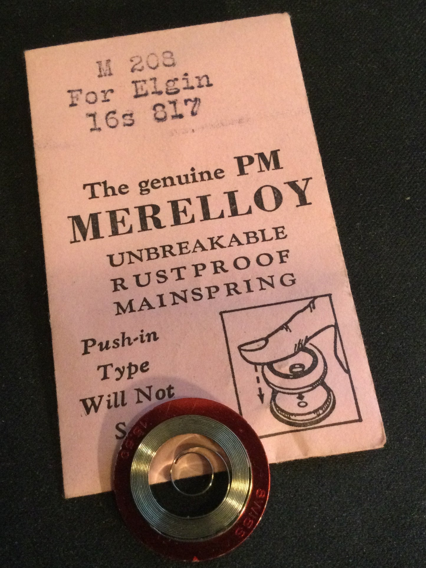 PM Merelloy Mainspring M208 for 16s Elgin 817 - Alloy