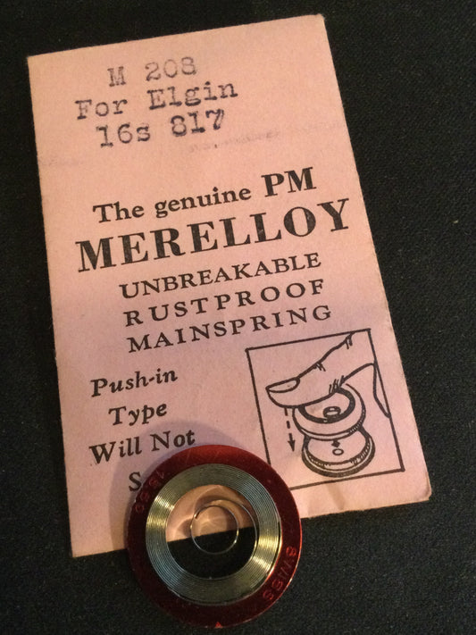 PM Merelloy Mainspring M208 for 16s Elgin 817 - Alloy
