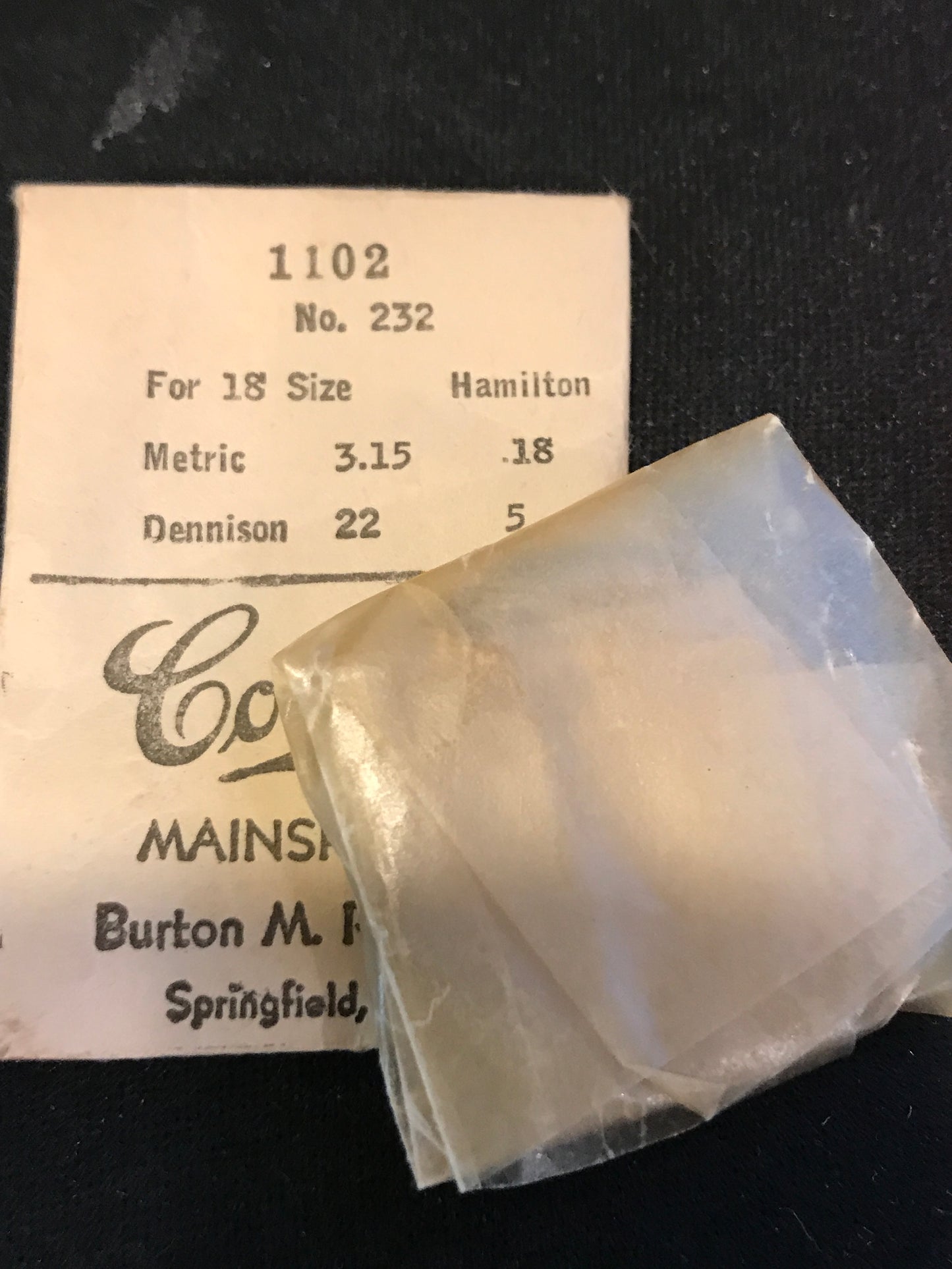 Comsco Mainspring #1102 for Hamilton 18s Factory No. 232 - Steel