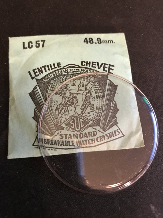 SUC Round Pocket Watch Crystal LC 57, 48.9mm - New