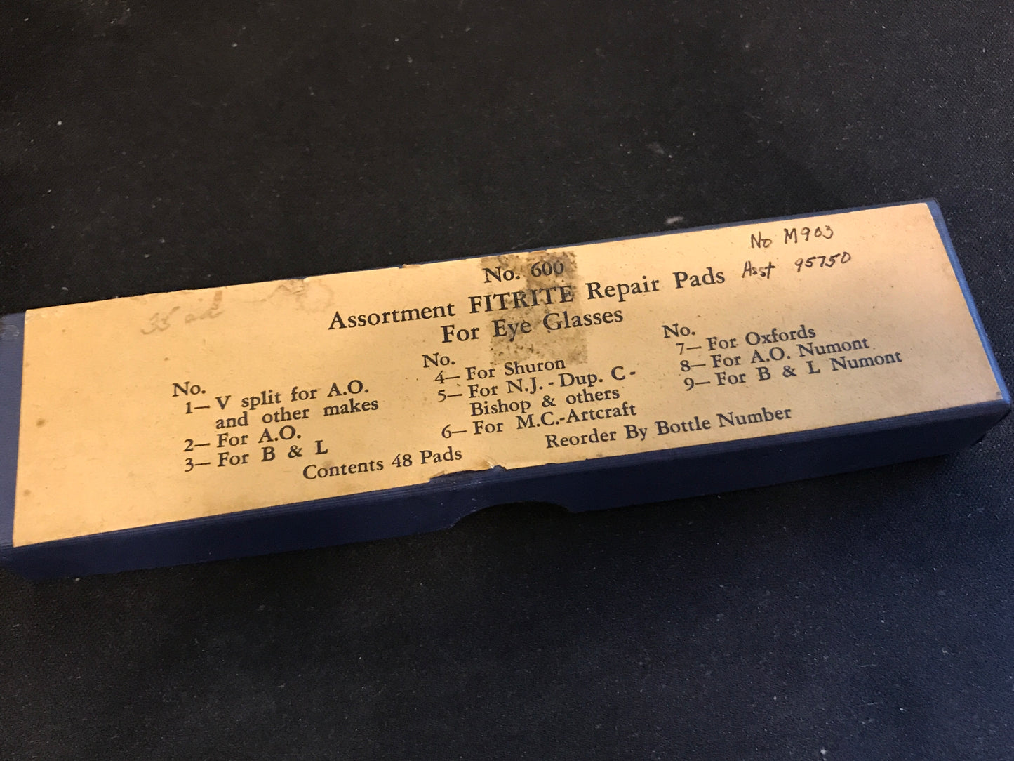 Fitrite Assortment No. 600 of Eyeglass Repair Pads - In box