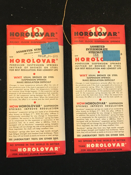 Mixed lot of 2 packages of HOROLOVAR 400 day suspension springs