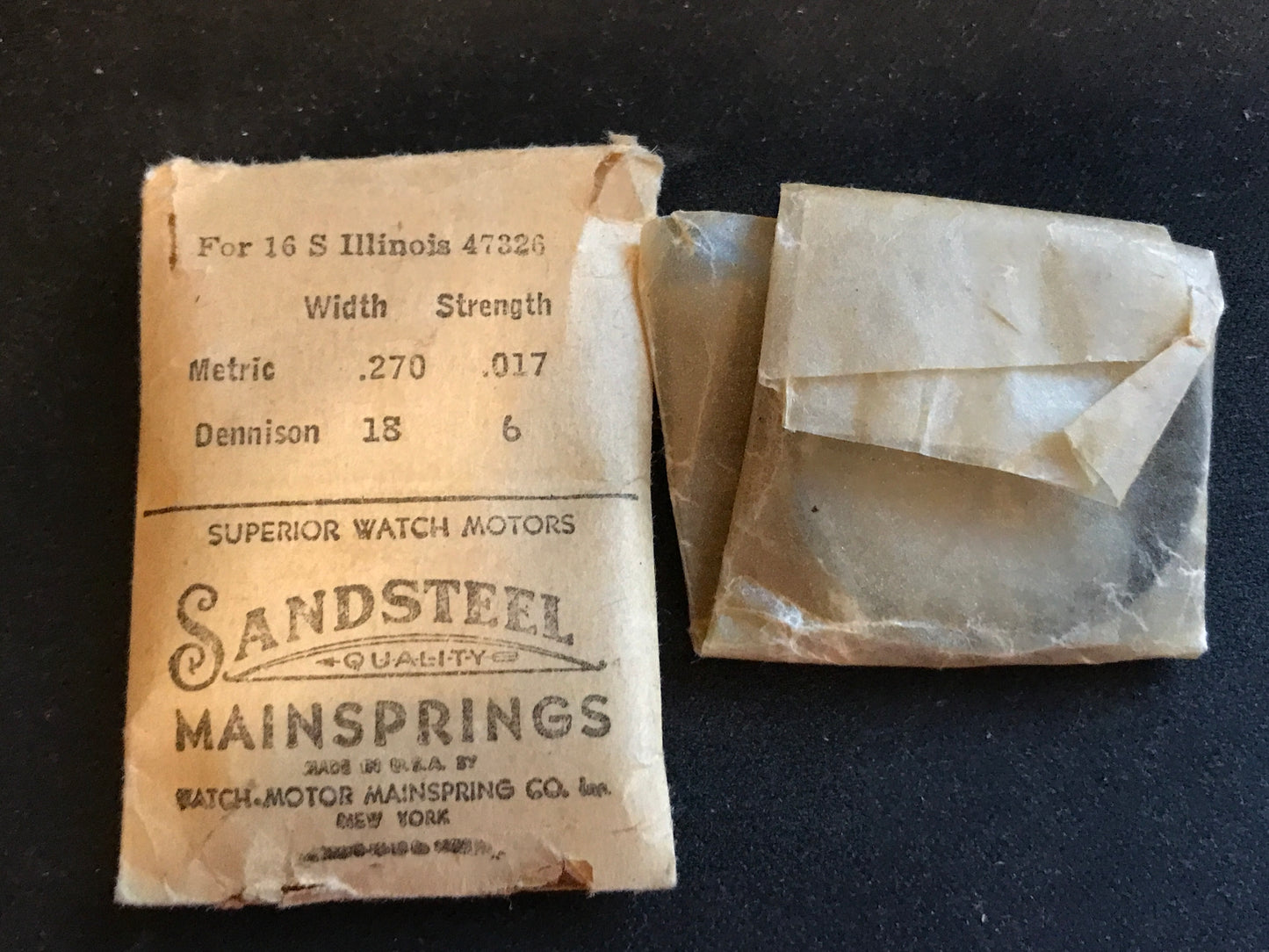 Sandsteel Mainspring for Illinois 16s Factory No. 47326 - Steel