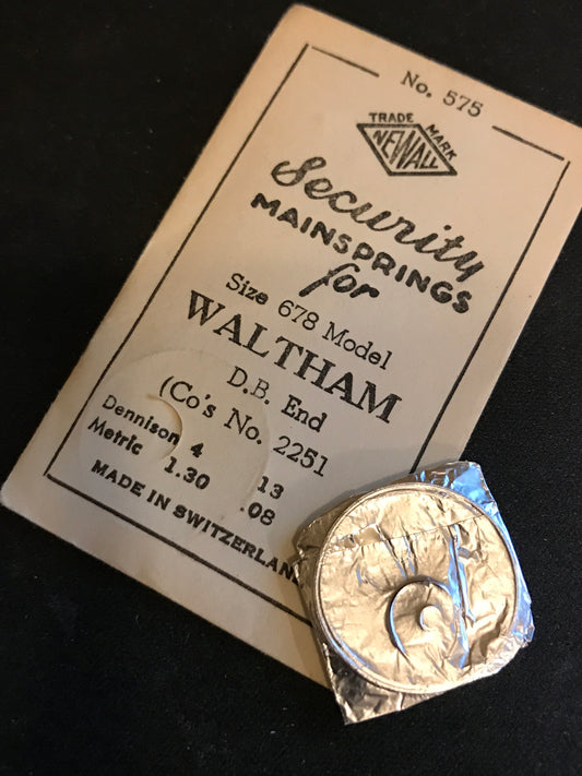 Newall Security Mainspring #575 Waltham No. 2251 for Model 678 - Steel