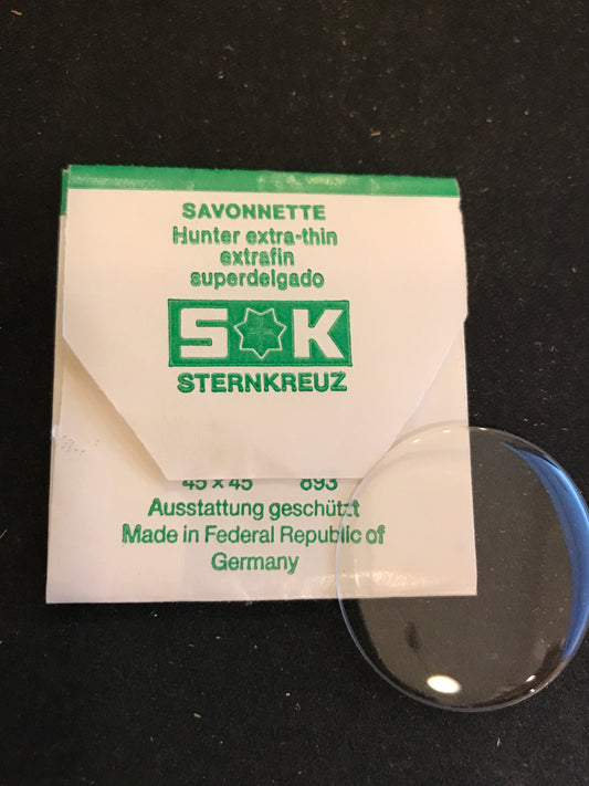 Sternkreuz 28 Savonnette 30.4mm Acrylic Hunting Case Pocket Watch Crystal - New