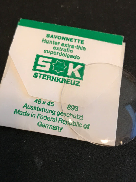 Sternkreuz 33¼ Savonnette 33.8mm Acrylic Hunting Case Pocket Watch Crystal - New
