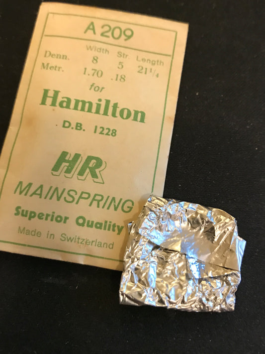 HR Mainspring A209 for 12s Hamilton 1228 - Steel