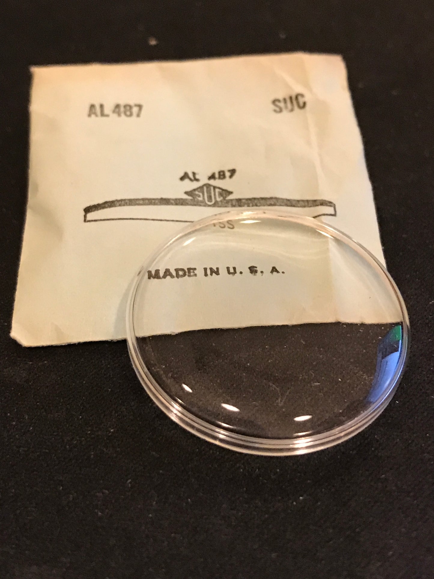 SUC Round Pocket Watch Crystal AL 487 for Swiss watch 37.1mm - New