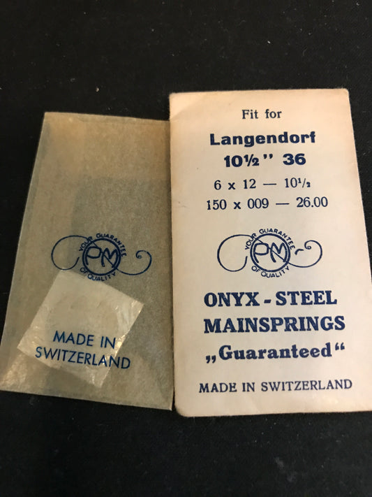 PM Mainspring for 10½ ligne Langendorf caliber 36 - ONYX Steel