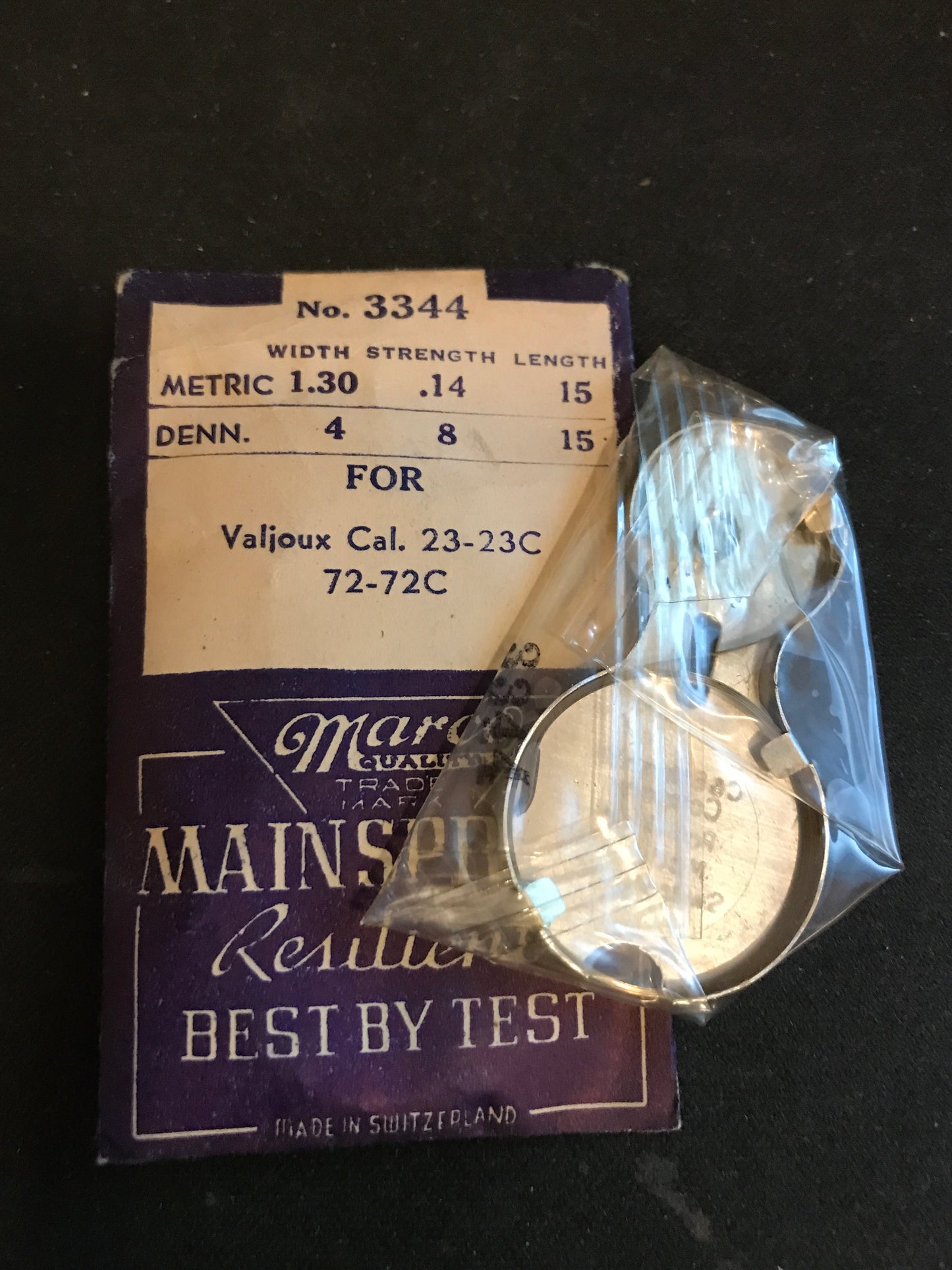 Marco Mainspring 3344 for Valjoux caliber 23, 23C & 72, 72C Chronograph - Steel