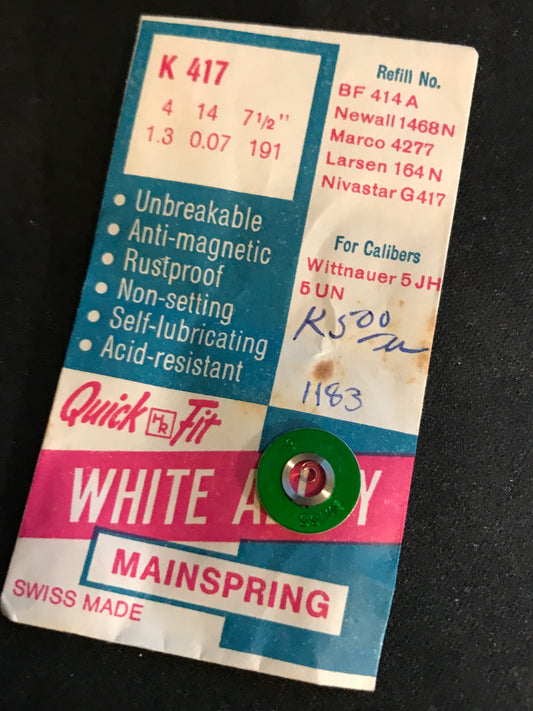 HR Quick Fit Mainspring No. K417 for Wittnauer 5JH & 5UN - Alloy