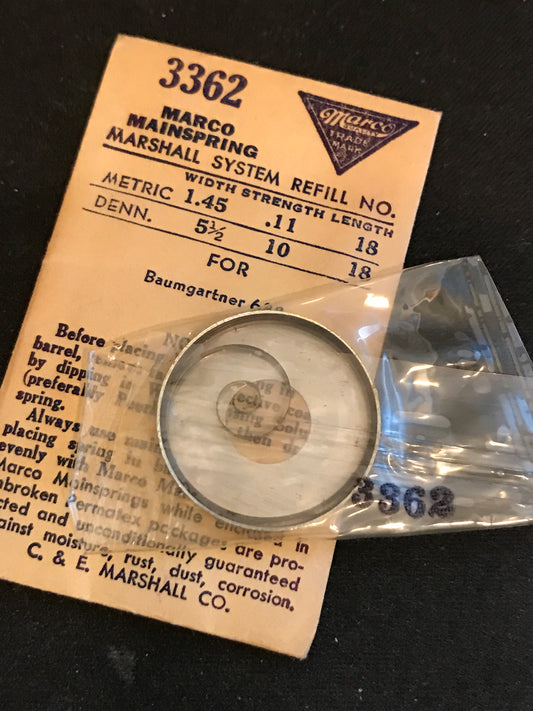 Marco Mainspring No.3362 for Baumgartner caliber 688 - Steel