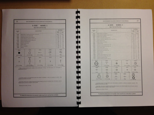 South Bend Watch Material Catalog Oct 1928 - reprint