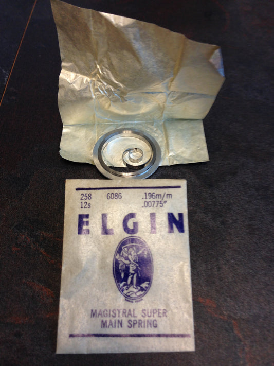 Elgin Factory Magistral Super Mainspring for 12s No. 6086 (2339) - Alloy