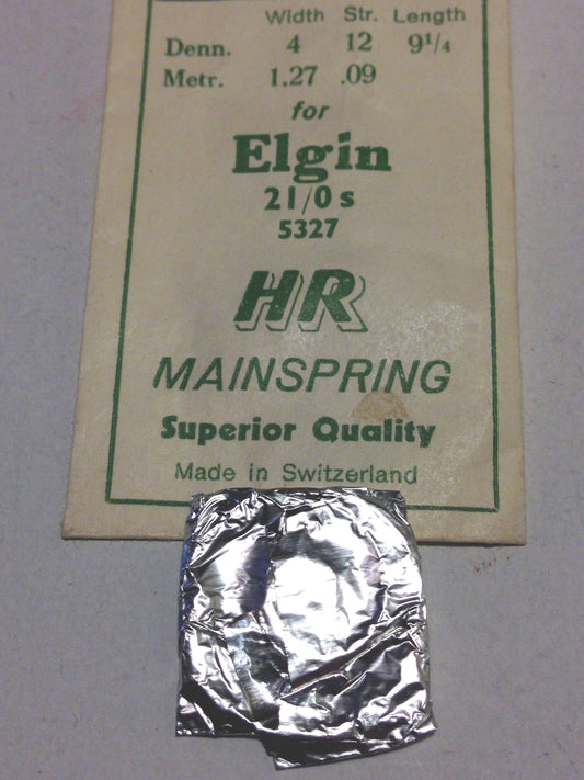 HR Mainspring A130 - Elgin 21/0s 5327 - Steel