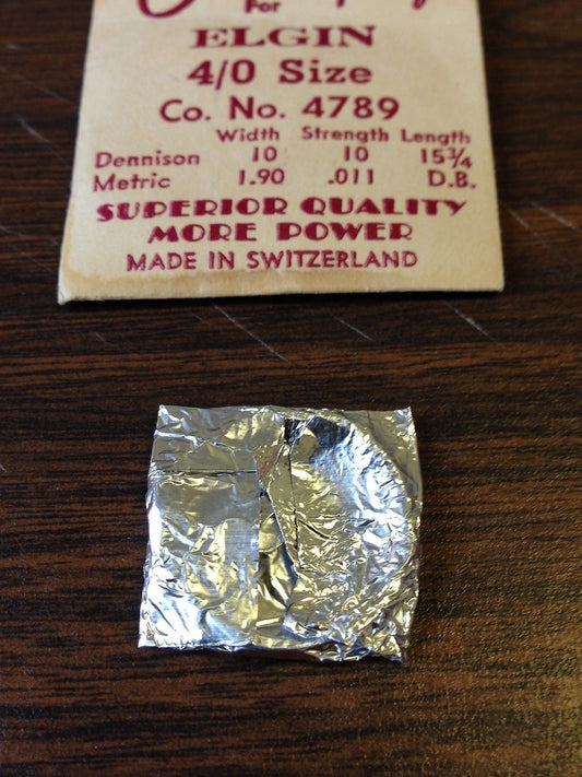 NuTemper Mainspring #526 for Elgin 4/0s Factory No. 4789 - Steel