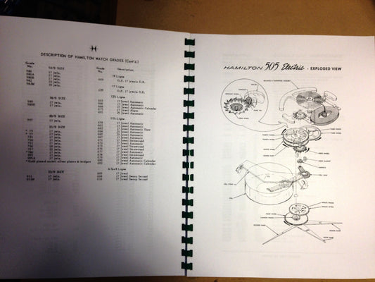 Hamilton Genuine Watch Materials Parts Catalog 1963-64 edition - reprint
