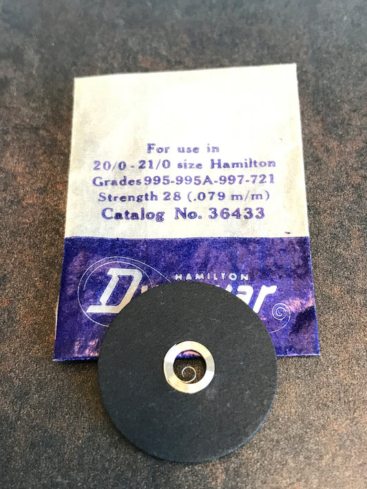Hamilton Factory Dynavar Mainspring for 20/0 & 21/0s Hamilton No. 36433 - Alloy